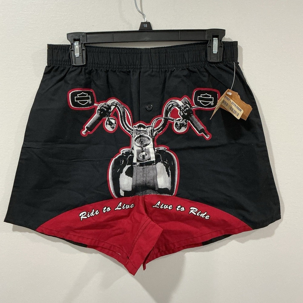 Harley Davidson Motorcycles Men's Boxer Briefs Size Medium Black HD Logo Biker